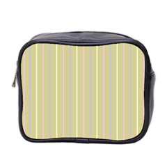 Summer Sand Color Lilac Pink Yellow Stripes Pattern Mini Toiletries Bag 2-side by picsaspassion