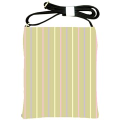 Summer Sand Color Lilac Pink Yellow Stripes Pattern Shoulder Sling Bags