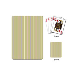 Summer Sand Color Lilac Pink Yellow Stripes Pattern Playing Cards (mini)  by picsaspassion