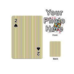 Summer Sand Color Lilac Pink Yellow Stripes Pattern Playing Cards 54 (mini)  by picsaspassion