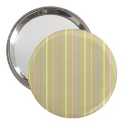 Summer Sand Color Lilac Pink Yellow Stripes Pattern 3  Handbag Mirrors by picsaspassion