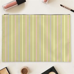 Summer Sand Color Lilac Pink Yellow Stripes Pattern Cosmetic Bag (xxl)  by picsaspassion