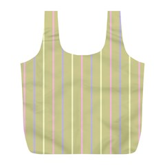 Summer Sand Color Lilac Pink Yellow Stripes Pattern Full Print Recycle Bags (l)  by picsaspassion