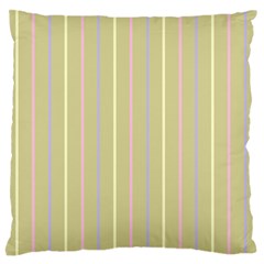 Summer Sand Color Lilac Pink Yellow Stripes Pattern Large Flano Cushion Case (two Sides) by picsaspassion