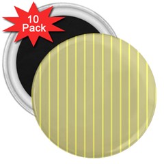 Summer Sand Color Yellow Stripes Pattern 3  Magnets (10 Pack) 