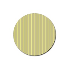 Summer Sand Color Yellow Stripes Pattern Rubber Coaster (round) 