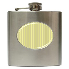 Summer Sand Color Yellow Stripes Pattern Hip Flask (6 Oz) by picsaspassion