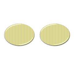 Summer Sand Color Yellow Stripes Pattern Cufflinks (oval) by picsaspassion