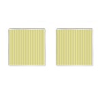 Summer sand color yellow stripes pattern Cufflinks (Square) Front(Pair)