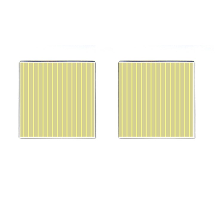 Summer sand color yellow stripes pattern Cufflinks (Square)