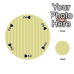 Summer Sand Color Yellow Stripes Pattern Playing Cards 54 (round)  by picsaspassion