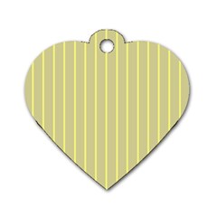 Summer Sand Color Yellow Stripes Pattern Dog Tag Heart (two Sides) by picsaspassion