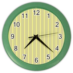 Summer Sand Color Yellow Stripes Pattern Color Wall Clocks