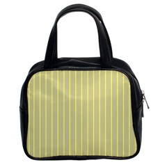 Summer Sand Color Yellow Stripes Pattern Classic Handbags (2 Sides)