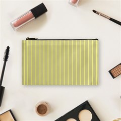 Summer Sand Color Yellow Stripes Pattern Cosmetic Bag (small) 