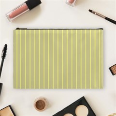 Summer Sand Color Yellow Stripes Pattern Cosmetic Bag (large) 