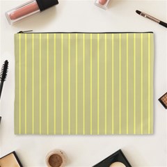 Summer Sand Color Yellow Stripes Pattern Cosmetic Bag (xl)