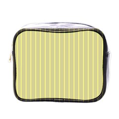 Summer Sand Color Yellow Stripes Pattern Mini Toiletries Bags by picsaspassion