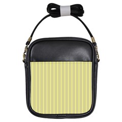 Summer Sand Color Yellow Stripes Pattern Girls Sling Bags by picsaspassion