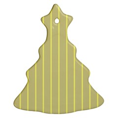 Summer Sand Color Yellow Stripes Pattern Christmas Tree Ornament (2 Sides) by picsaspassion