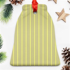 Summer Sand Color Yellow Stripes Pattern Bell Ornament (2 Sides)