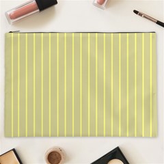 Summer Sand Color Yellow Stripes Pattern Cosmetic Bag (xxl) 