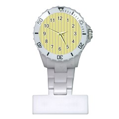 Summer Sand Color Yellow Stripes Pattern Plastic Nurses Watch