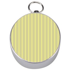 Summer Sand Color Yellow Stripes Pattern Silver Compasses by picsaspassion