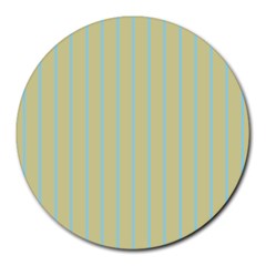 Summer Sand Color Blue Stripes Pattern Round Mousepads by picsaspassion