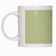 Summer Sand Color Blue Stripes Pattern White Mugs by picsaspassion