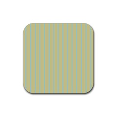 Summer Sand Color Blue Stripes Pattern Rubber Coaster (square) 