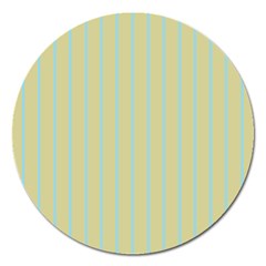 Summer Sand Color Blue Stripes Pattern Magnet 5  (round)