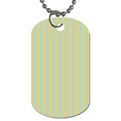 Summer Sand Color Blue Stripes Pattern Dog Tag (two Sides)