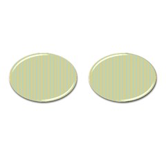 Summer Sand Color Blue Stripes Pattern Cufflinks (oval)