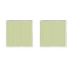 Summer Sand Color Blue Stripes Pattern Cufflinks (square)