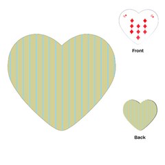 Summer Sand Color Blue Stripes Pattern Playing Cards (heart)  by picsaspassion