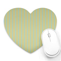 Summer Sand Color Blue Stripes Pattern Heart Mousepads