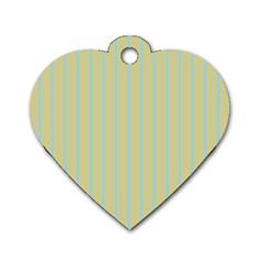 Summer Sand Color Blue Stripes Pattern Dog Tag Heart (two Sides)