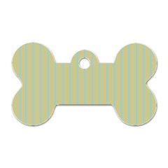 Summer Sand Color Blue Stripes Pattern Dog Tag Bone (one Side)