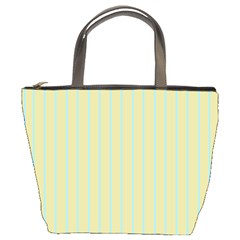 Summer Sand Color Blue Stripes Pattern Bucket Bags