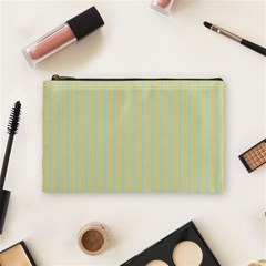 Summer Sand Color Blue Stripes Pattern Cosmetic Bag (medium) 