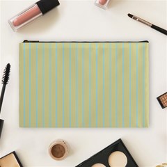 Summer Sand Color Blue Stripes Pattern Cosmetic Bag (large) 