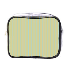 Summer Sand Color Blue Stripes Pattern Mini Toiletries Bags by picsaspassion