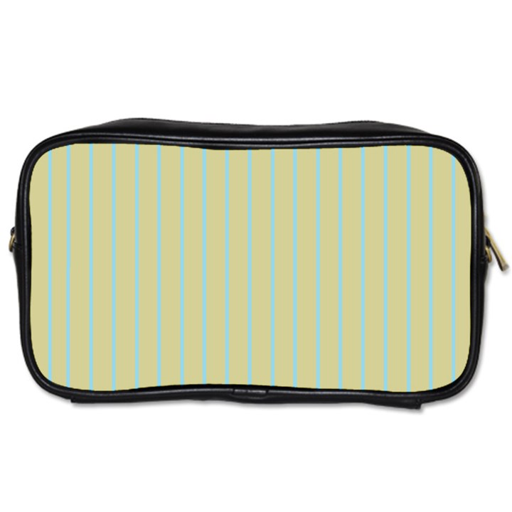 Summer sand color blue stripes pattern Toiletries Bags 2-Side