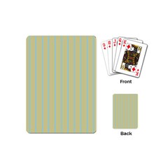 Summer Sand Color Blue Stripes Pattern Playing Cards (mini)  by picsaspassion