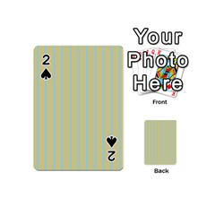 Summer Sand Color Blue Stripes Pattern Playing Cards 54 (mini)  by picsaspassion