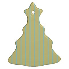 Summer Sand Color Blue Stripes Pattern Ornament (christmas Tree)