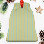 Summer sand color blue stripes pattern Bell Ornament (2 Sides) Front