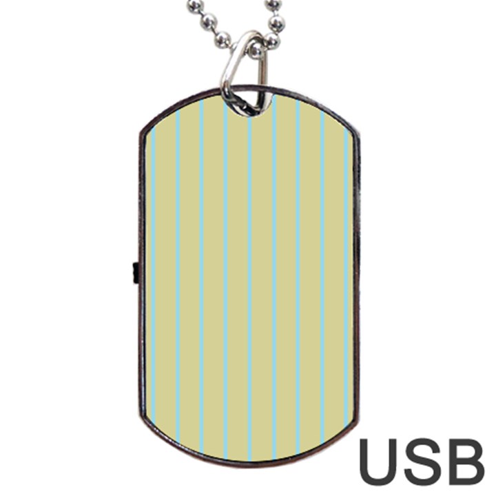 Summer sand color blue stripes pattern Dog Tag USB Flash (Two Sides) 