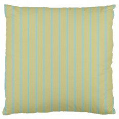 Summer Sand Color Blue Stripes Pattern Large Cushion Case (two Sides) by picsaspassion